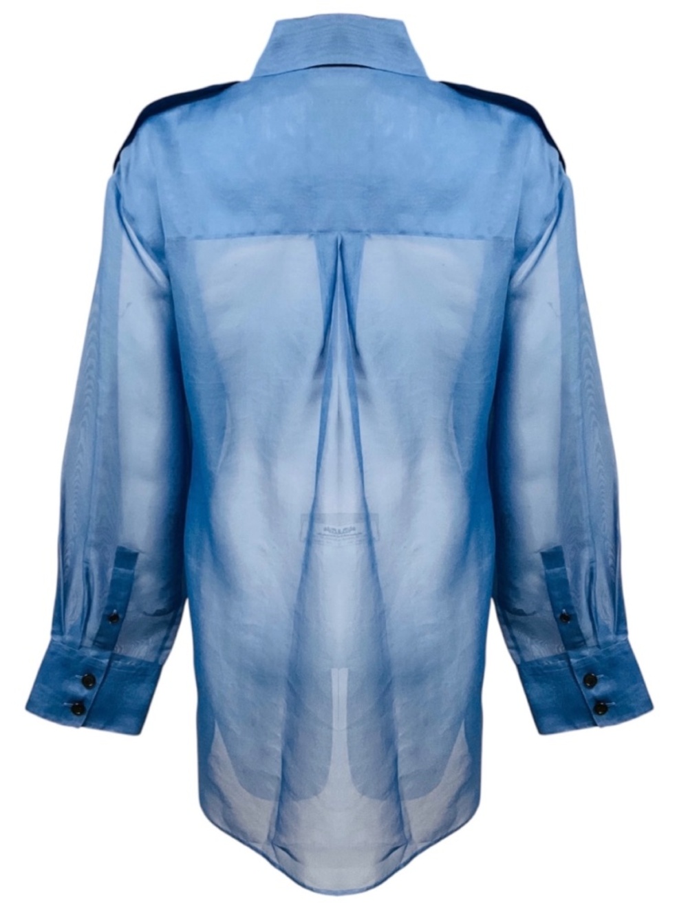 KHAITE BLUE MISSA SILK ORGANZA SHIRT - Picture 3 of 5